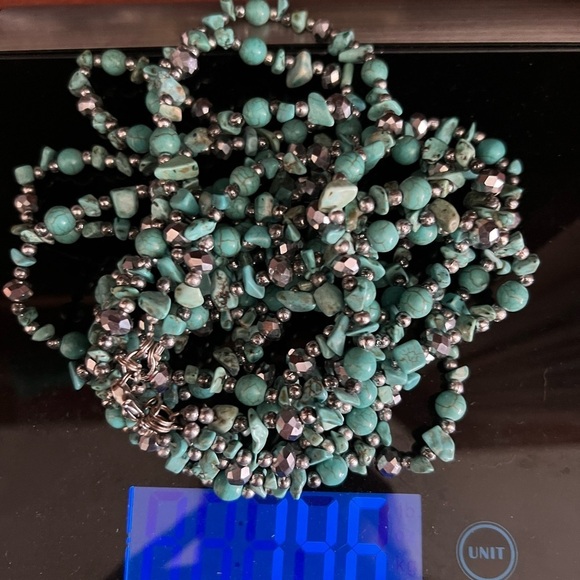 Semi precious gemstones necklace 4 strands - Picture 2 of 7